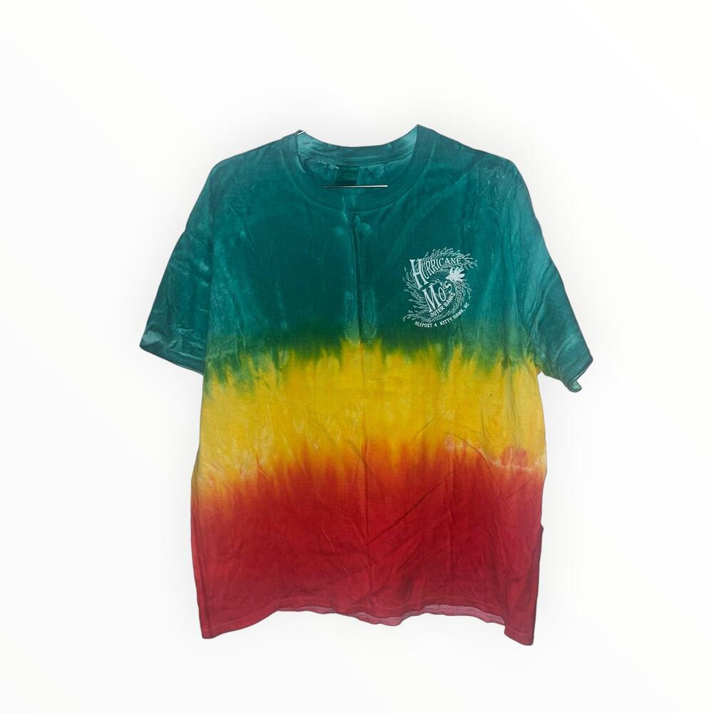 Vintage Hurricane Mo's Beachside Bar & grill 1990's tie dyed graphic tee | sz xl
